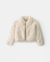 Girls Faux Fur Jacket - Cream