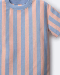 Toddler Boy Relaxed Tee in Stripes - Blue/Pink