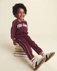 Toddler Boy 'Let's Play' French Terry Joggers - Burgundy