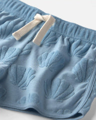Toddler Girl 2-Piece Terry Top & Short Set Made with Organic Cotton in Blue Seashells