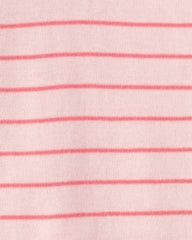 Toddler Girl Ladybug Striped 100% Cotton Snug Fit 1-Piece Pajama - Pink