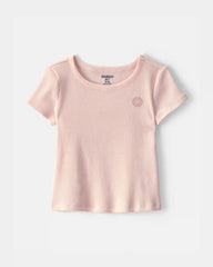 Toddler Girl OshKosh Logo Ribbed Tee - Pink