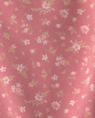 Girls Floral Drawstring Knit Joggers - Pink