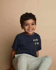 Toddler 'Here I Come' Rolled Cuff Tee - Navy