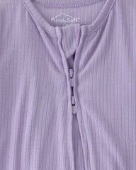 Baby Girl 2-Way Zip PurelySoft Sleep & Play Pajama - Purple