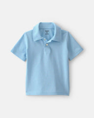Toddler Boy 2-Pack Uniform Piqué Polo Shirts - Light Blue