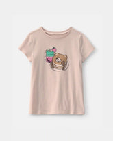 Girls Pancakes & Boba Graphic Tee - Brown