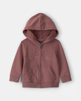 Baby Boy OshKosh Logo Zip-Up Hoodie - Brown