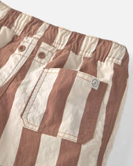 Baby Boy Recycled Swim Trunks in Brown Stripes
