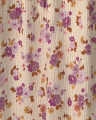 Girls Floral Long-Sleeve Dress - Yellow/Cream