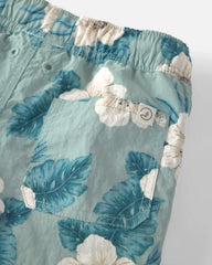 Baby Boy Recycled Swim Trunks in Blue Hibiscus