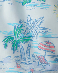 Toddler Boy Tropical Beach Swim Trunks - Blue