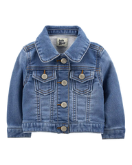 Baby Girl Knit-Like Denim Jacket - Dark Wash