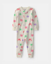 Baby Girl Sea Critters 100% Cotton 1-Piece Pajama - Cream