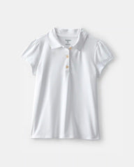 Girls 2-Pack Uniform Active Polo Shirts - White