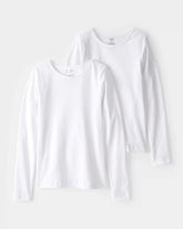 Girls Long-Sleeve Undershirts - White