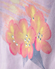 Girls Floral Dolphin Oversized Graphic Tee - Purple
