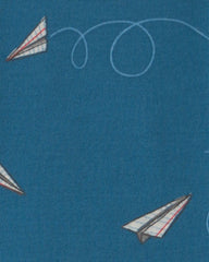Toddler Boy Paper Airplane 100% Cotton 2-Piece Pajama Set - Navy Blue
