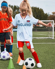 Kids Umbro England Mesh Soccer Shorts - Red/Blue/White