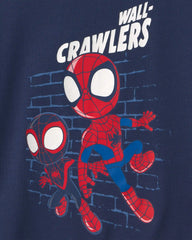 Toddler Boy 2-Piece ©Marvel Spider-Man Short-Sleeve Pajama Set - Blue/Grey