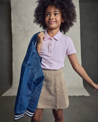 Girls Uniform Piqué Polo Shirt - Pink