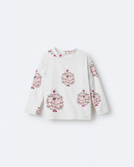 Toddler Girl Holiday Squish Character Long-Sleeve Graphic Tee - Ivory