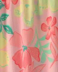 Girls Tropical Floral Sleeveless Night Gown