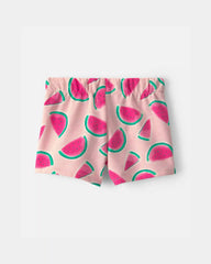 Toddler Girl Watermelon French Terry Shorts - Pink