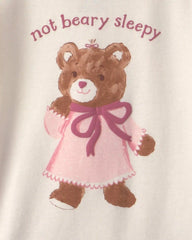 Baby Girl 4-Piece Bear Varsity 100% Cotton Snug Fit Pajama Set - Pink/Cream