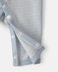 Baby Boy Striped 100% Cotton Sleep & Play Pajama - Blue