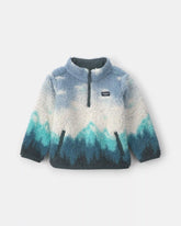 Toddler Boy Mountainscape Quarter-Zip Pullover Sweatshirt - Blue/Grey