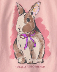 Girls Bunny Graphic Tee - Pink