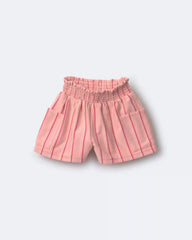 Toddler Girl Swing Shorts with Pockets in Stripes - Light Pink