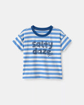 Toddler Boy 'Salty Daze' Striped Graphic Tee - Blue/Ivory