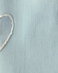 Girls Heart Denim Wide-Leg Jeans - Light Wash