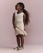 Toddler Girl Crochet Cover Up - Cream