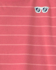 Baby Boy 2-Piece Stripe Short-Sleeve Top & Short Set - Coral