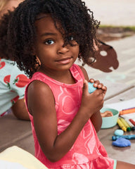 Toddler Girl Floral Peplum Tank Top - Coral