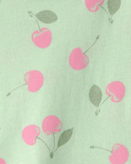 Girls Cherry Short-Sleeve Dress - Green