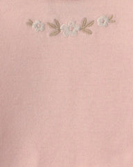 Baby Girl 3-Piece Floral Bodysuit & Pant Set - Pink/Ivory
