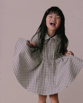 Toddler Girl Avenue Twirlâ„¢ Scalloped Dress in Gingham - Grey