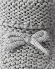 Baby Organic Cotton Crochet Booties in Gray