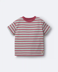 Toddler Boy Relaxed Tee in Stripes - Red/Blue