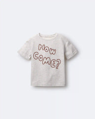 Toddler 'How Come' Rolled Cuff Tee - Heathered Grey