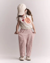Toddler Girl Pocket Pant in Stripes - Light Pink
