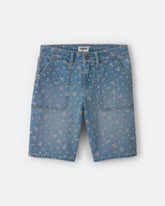Girls Floral Denim Shorts - Light Wash