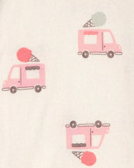 Baby Girl 2-Pack Ice Cream Truck 100% Cotton Snug Fit 1-Piece Pajama - Pink/Ivory