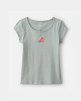 Girls Watermelon Ribbed Tee - Green