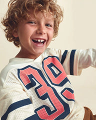 Boys Game Day Mesh Long-Sleeve Jersey - Cream