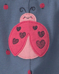 Baby Girl 3-Piece Ladybug Bodysuit & Pant Set - Navy Blue/Red